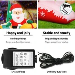 Jingle Jollys Inflatable Christmas Santa On Sleigh 2.8M Lights Outdoor Decorations -Christmas Lights Store 218583 1704289 F