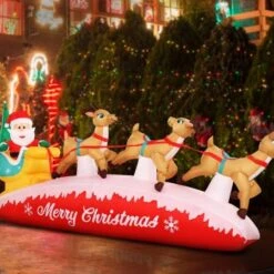 Jingle Jollys Inflatable Christmas Santa On Sleigh 2.8M Lights Outdoor Decorations -Christmas Lights Store 218583 1704291 F