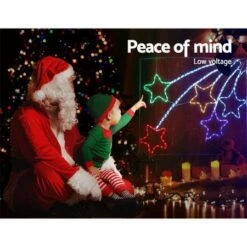 Jingle Jollys Christmas Motif Lights LED Star Fall Light Waterproof Outdoor Xmas -Christmas Lights Store 218635 2251321 F