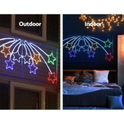 Jingle Jollys Christmas Motif Lights LED Star Fall Light Waterproof Outdoor Xmas -Christmas Lights Store 218635 2251323 F