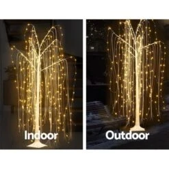 Jingle Jollys 1.8M LED Christmas Tree Willow Xmas Fibre Optic Warm White Lights -Christmas Lights Store 218653 1704783 F