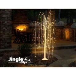 Jingle Jollys 1.8M LED Christmas Tree Willow Xmas Fibre Optic Warm White Lights -Christmas Lights Store 218653 1704787 F