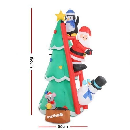 Jingle Jollys Inflatable Christmas Tree Santa 1.8M Decorations Outdoor LED Light 6 Jingle Jollys Inflatable Christmas Tree Santa 1.8M Decorations Outdoor LED Light - Image 6
