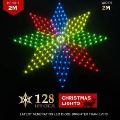 Stockholm Christmas Lights 160 LEDs Fairy String Star Net Outdoor Garden Xmas Decor 2 X 2M 12 Stockholm Christmas Lights 160 LEDs Fairy String Star Net Outdoor Garden Xmas Decor 2 X 2M -Christmas Lights Store 225677 2383569 F