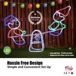 Stockholm Christmas Lights LED Rope Elf See-Saw Outdoor Garden Xmas Decoration 96 X 50CM -Christmas Lights Store 225681 1765597 F