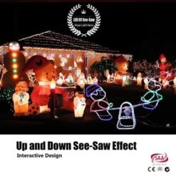 Stockholm Christmas Lights LED Rope Elf See-Saw Outdoor Garden Xmas Decoration 96 X 50CM -Christmas Lights Store 225681 1765599 F