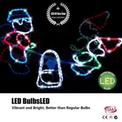 Stockholm Christmas Lights LED Rope Elf See-Saw Outdoor Garden Xmas Decoration 96 X 50CM -Christmas Lights Store 225681 1765601 F