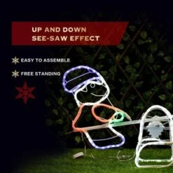 Stockholm Christmas Lights LED Rope Elf See-Saw Outdoor Garden Xmas Decoration 96 X 50CM -Christmas Lights Store 225681 1765603 F