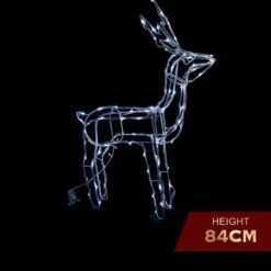Stockholm Christmas Lights 100 LEDs Solar Standing Reindeer Outdoor Garden Xmas 84CM Tall -Christmas Lights Store 225703 2383651 F