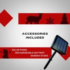 Stockholm Christmas Lights 100 LEDs Solar Standing Reindeer Outdoor Garden Xmas 84CM Tall -Christmas Lights Store 225703 2383653 F