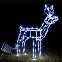 Stockholm Christmas Lights 100 LEDs Solar Standing Reindeer Outdoor Garden Xmas 84CM Tall -Christmas Lights Store 225703 2383659 F