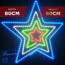 Stockholm Christmas Lights LED Rope Star 4 In 1 Outdoor Garden Xmas Decoration 80 X 80CM -Christmas Lights Store 225705 1766289 F