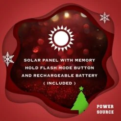 Stockholm Christmas Lights 160 LEDs Solar Sleigh Reindeer Fairy Outdoor Garden Xmas 145CM -Christmas Lights Store 225709 2383709 F