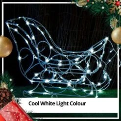 Stockholm Christmas Lights 160 LEDs Solar Sleigh Reindeer Fairy Outdoor Garden Xmas 145CM -Christmas Lights Store 225709 2383711 F