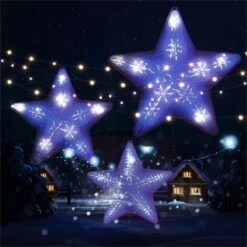 Stockholm Christmas Lights 45 LEDs Star Flasing Blue White Xmas Outdoor Garden Decor 50CM -Christmas Lights Store 225717 1766423 F