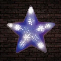 Stockholm Christmas Lights 45 LEDs Star Flasing Blue White Xmas Outdoor Garden Decor 50CM -Christmas Lights Store 225717 1766431 F