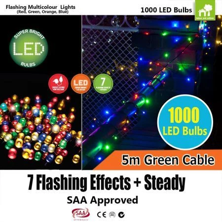 Stockholm Christmas String Lights 1000 LEDs Multi Colour Flashing Outdoor Garden Xmas 69M 5 Stockholm Christmas String Lights 1000 LEDs Multi Colour Flashing Outdoor Garden Xmas 69M - Image 5