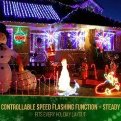 Stockholm Christmas Lights 80 LEDs Meteor Star Fairy Outdoor Garden Xmas Decoration 60CM -Christmas Lights Store 225737 2383911 F