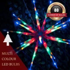 Stockholm Christmas Lights 80 LEDs Meteor Star Fairy Outdoor Garden Xmas Decoration 60CM -Christmas Lights Store 225737 2383919 F