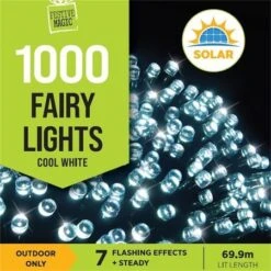Stockholm Christmas Solar String Lights 1000 LEDs Cool White Fairy Outdoor Garden Decor -Christmas Lights Store 225739 1766645 F