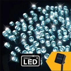 Stockholm Christmas Solar String Lights 1000 LEDs Cool White Fairy Outdoor Garden Decor -Christmas Lights Store 225739 1766647 F