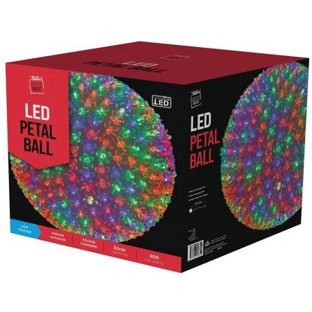 Stockholm Christmas Lights 500 LEDs Petal Ball Multi-Colour Xmas Party Outdoor Garden 32CM 7 Stockholm Christmas Lights 500 LEDs Petal Ball Multi-Colour Xmas Party Outdoor Garden 32CM - Image 7