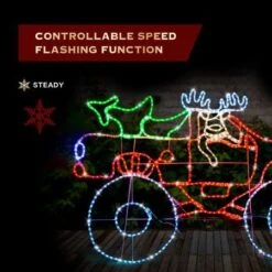 Stockholm Christmas Lights LED Rope 4Wd Reindeer Motif Outdoor Garden Xmas Decoration 155CM -Christmas Lights Store 225749 2383985 F
