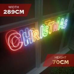 Stockholm Christmas Lights LED Rope Letter CHRISTMAS Sign Outdoor Garden Window Xmas 289CM -Christmas Lights Store 225751 1766767 F