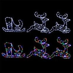 Stockholm Christmas Lights LED Sleigh + Reindeers Multi Color Xmas Outdoor Garden Decor 3M -Christmas Lights Store 225755 1766807 F
