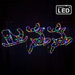 Stockholm Christmas Lights LED Sleigh + Reindeers Multi Color Xmas Outdoor Garden Decor 3M -Christmas Lights Store 225755 1766809 F