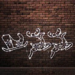 Stockholm Christmas Lights LED Sleigh + Reindeers Multi Color Xmas Outdoor Garden Decor 3M -Christmas Lights Store 225755 1766811 F