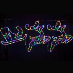 Stockholm Christmas Lights LED Sleigh + Reindeers Multi Color Xmas Outdoor Garden Decor 3M -Christmas Lights Store 225755 1766825 F