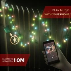 Stockholm Christmas String Lights 70 LEDs Multi Color With Bluetooth Speakers Outdoor 10M 18 Stockholm Christmas String Lights 70 LEDs Multi Color With Bluetooth Speakers Outdoor 10M -Christmas Lights Store 225773 1767007 F