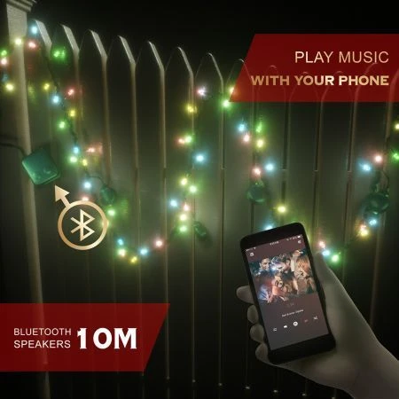 Stockholm Christmas String Lights 70 LEDs Multi Color With Bluetooth Speakers Outdoor 10M 9 Stockholm Christmas String Lights 70 LEDs Multi Color With Bluetooth Speakers Outdoor 10M - Image 9