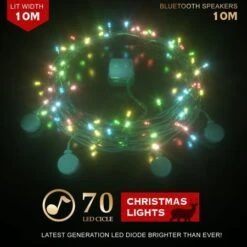 Stockholm Christmas String Lights 70 LEDs Multi Color With Bluetooth Speakers Outdoor 10M 15 Stockholm Christmas String Lights 70 LEDs Multi Color With Bluetooth Speakers Outdoor 10M -Christmas Lights Store 225773 1767013 F
