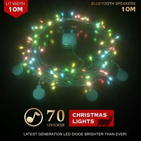 Stockholm Christmas String Lights 70 LEDs Multi Color With Bluetooth Speakers Outdoor 10M 6 Stockholm Christmas String Lights 70 LEDs Multi Color With Bluetooth Speakers Outdoor 10M - Image 6