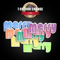 Stockholm Christmas Lights LED Letter MERRY Sign 7 Color Changing Indoor Party Decoration -Christmas Lights Store 225775 1767029 F