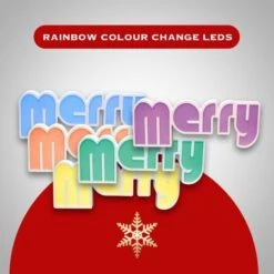 Stockholm Christmas Lights LED Letter MERRY Sign 7 Color Changing Indoor Party Decoration -Christmas Lights Store 225775 1767033 F