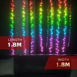 Stockholm Christmas String Lights 288 LEDs Curtain Fairy Multi Color Outdoor Garden 1.8M 15 Stockholm Christmas String Lights 288 LEDs Curtain Fairy Multi Color Outdoor Garden 1.8M -Christmas Lights Store 225777 2384117 F
