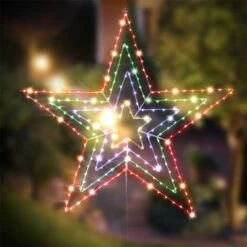 Stockholm Christmas Lights 230 LEDs 4-in-1 Star Multi-Colour Xmas Party Outdoor Garden 80CM -Christmas Lights Store 225779 2384139 F