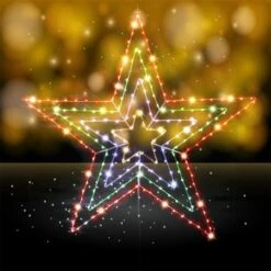 Stockholm Christmas Lights 230 LEDs 4-in-1 Star Multi-Colour Xmas Party Outdoor Garden 80CM -Christmas Lights Store 225779 2384141 F