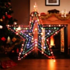 Stockholm Christmas Lights 230 LEDs 4-in-1 Star Multi-Colour Xmas Party Outdoor Garden 80CM -Christmas Lights Store 225779 2384143 F