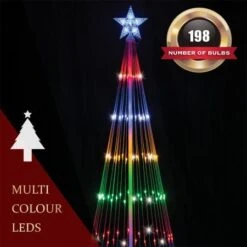 Stockholm Christmas Tree Lights 204 LEDs Multi Color Fairy Flashing Outdoor Garden 1.9M 12 Stockholm Christmas Tree Lights 204 LEDs Multi Color Fairy Flashing Outdoor Garden 1.9M -Christmas Lights Store 225781 2384169 F
