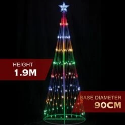 Stockholm Christmas Tree Lights 204 LEDs Multi Color Fairy Flashing Outdoor Garden 1.9M 14 Stockholm Christmas Tree Lights 204 LEDs Multi Color Fairy Flashing Outdoor Garden 1.9M -Christmas Lights Store 225781 2384173 F