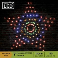 Stockholm Christmas Lights 130 LEDs Solar Star String Net Xmas Outdoor Garden Decor 1.3x1.3M