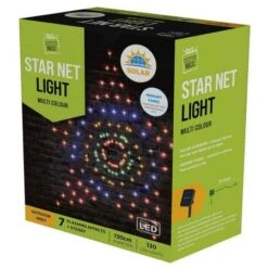 Stockholm Christmas Lights 130 LEDs Solar Star String Net Xmas Outdoor Garden Decor 1.3x1.3M -Christmas Lights Store 225783 1767113 F