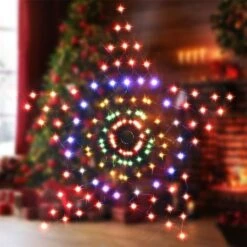 Stockholm Christmas Lights 130 LEDs Solar Star String Net Xmas Outdoor Garden Decor 1.3x1.3M -Christmas Lights Store 225783 1767117 F