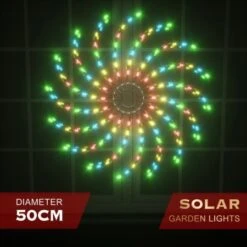 Stockholm Christmas Lights 100 LEDs Solar Spinning Multi Color Fairy Outdoor Garden 50CM -Christmas Lights Store 225789 2384205 F