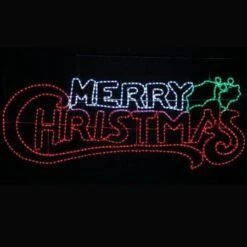 Stockholm Christmas Lights LED Rope Letter MERRY CHRISTMAS Sign Outdoor Garden 185x70CM -Christmas Lights Store 225797 2384221 F