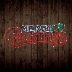 Stockholm Christmas Lights LED Rope Letter MERRY CHRISTMAS Sign Outdoor Garden 185x70CM -Christmas Lights Store 225797 2384223 F